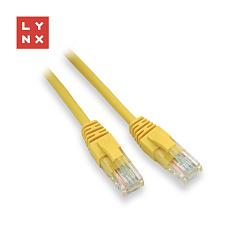 LYNX UTP patch kabel Cat5e, PVC, CCA, 20m, žlutý LYNX UTP patch kabel Cat5e, PVC, CCA, 20m, žlutý