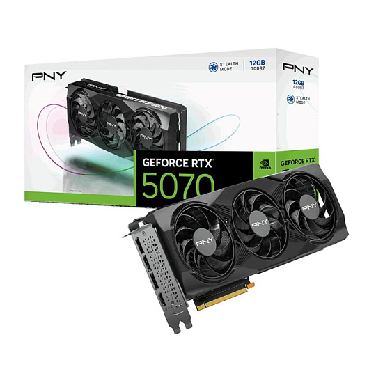 PNY VGA Nvidia GeForce RTX 5070 12GB Triple Fan, RTX 5070, 12GB GDDR7, 3xDP, 1xHDMI