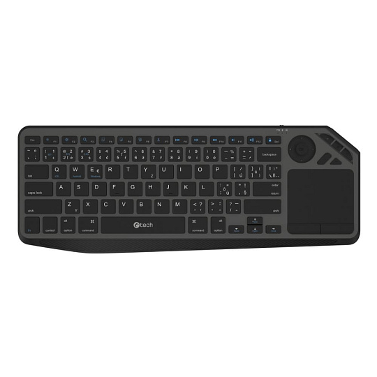 C-TECH Klávesnice WLTK-02, Bezdrátová, Touchpad, černá