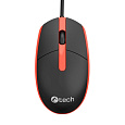 C-TECH Myš WM-10, černo/červená, USB