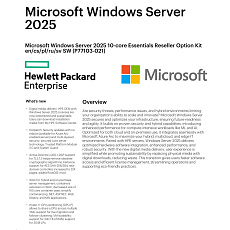 HPE Windows Server 2025 10-core Essentials Reseller Option Kit CZ (25/50user/dev en/ru/po) OEM HPE Windows Server 2025 10-core Essentials Reseller Option Kit CZ (25/50user/dev en/ru/po) OEM