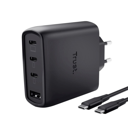 TRUST GaN Nabíječka MAXO 65W, 3xUSB-C,1xUSB-A, černá TRUST GaN Nabíječka MAXO 65W, 3xUSB-C,1xUSB-A, černá