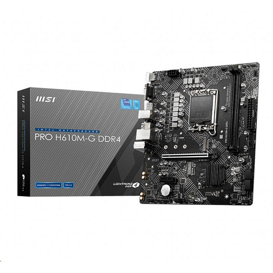 MSI MB Sc LGA1700 PRO H610M-G DDR4, Intel H610, 2xDDR4, 1xDP, 1xHDMI, 1xVGA, mATX MSI MB Sc LGA1700 PRO H610M-G DDR4, Intel H610, 2xDDR4, 1xDP, 1xHDMI, 1xVGA, mATX