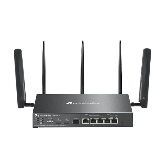 TP-Link ER706WP-4G OMADA VPN 4G+Cat6 router (AX3000,1xSFP WAN/LAN,1xGbEWAN,4xGbELAN/WAN,4xPoE+,45W,2xnanoSIM)