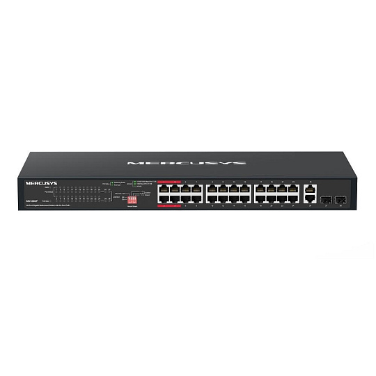 MERCUSYS switch MS128GP (24xGbE,24xPoE+,2xGbE,2xSFP,295W)
