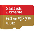 SanDisk micro SDXC karta 64GB Extreme Action Cams and Drones (170 MB/s Class 10, UHS-I U3 V30) + adaptér
