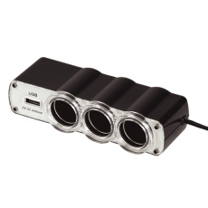 WG - Nabíječka do auta, rozbočovač, 3x zásuvka zapalovače 12V + 1x USB-A, s prodloužením WG - Nabíječka do auta, rozbočovač, 3x zásuvka zapalovače 12V + 1x USB-A, s prodloužením