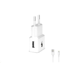 WG - Síťová nabíječka 1x USB-A, Quick Charge 3.0, 5V-9V-12V, kabel USB-A na Lightning, bílá WG - Síťová nabíječka 1x USB-A, Quick Charge 3.0, 5V-9V-12V, kabel USB-A na Lightning, bílá