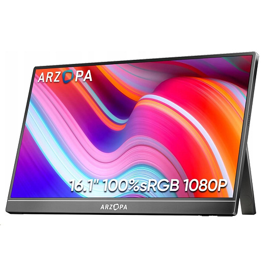 Arzopa Z1C Portable Monitor 16.1" IPS Full HD 1080p Metal Housing Přenosný monitor, černý Arzopa Z1C Portable Monitor 16.1" IPS Full HD 1080p Metal Housing Přenosný monitor, černý