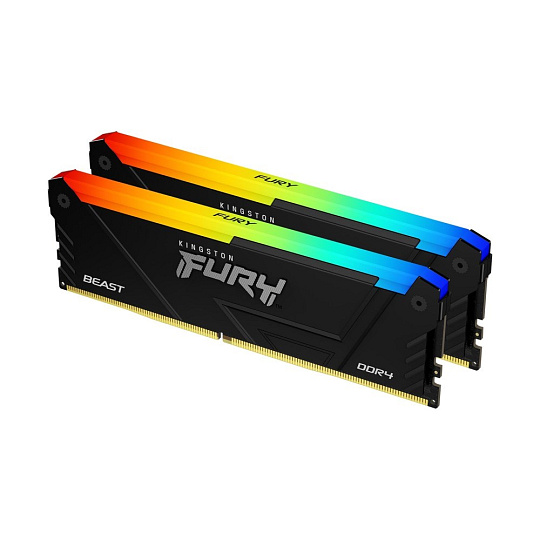 KINGSTON DIMM DDR4 16GB (Kit of 2) 3200MT/s CL16 FURY Beast RGB, XMP KINGSTON DIMM DDR4 16GB (Kit of 2) 3200MT/s CL16 FURY Beast RGB, XMP