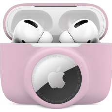 iWant AirPods Pro silikonové pouzdro s Airtag kapsou růžové