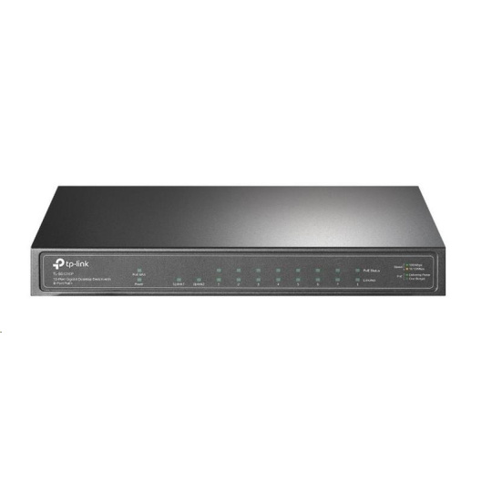 TP-Link switch TL-SG1210P, 9xGbE RJ45, 1xSFP, 8xPoE+ 63W, fanless