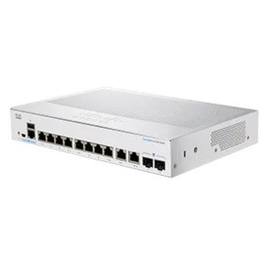Cisco switch CBS350-8T-E-2G, 8xGbE RJ-45, 2xGbE RJ-45/SFP combo, fanless