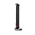 19" rozvodný panel ACAR 8x230V s IEC konektorem pro UPS, vypínač, indikátor napětí, přepěťová ochrana, kabel 3m