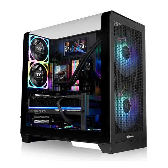 BAZAR - THERMALTAKE Case View 390 Air, ATX, Průhledná bočnice, 2x 120mm Fan, černá, poškozený obal