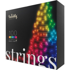 Twinkly Strings Multi-Color chytré žárovky na stromeček 100 ks 8m černý kabel