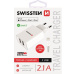 SWISSTEN síťový adaptér 2xUSB, 2,1A, MFi bílý + kabel USB/Lightning