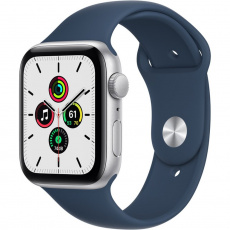 Apple Watch SE GPS 44mm stříbrné s hlubokomořsky modrým sportovním řemínkem Apple Watch SE GPS 44mm stříbrné s hlubokomořsky modrým sportovním řemínkem