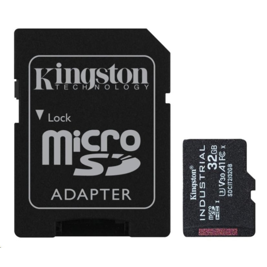 Kingston 32GB microSDHC Industrial C10 A1 pSLC Card + SD Adapter