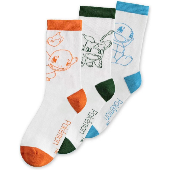 Ponožky Pokémon - Crew Outline 39/42 (3 páry)
