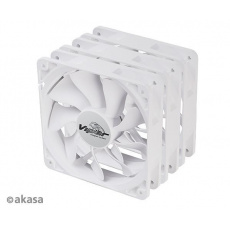 AKASA ventilátor Viper, White Fan 12cm, 120x120x25mm, HDB, 4 pin PWM, 3ks v balení, bílá