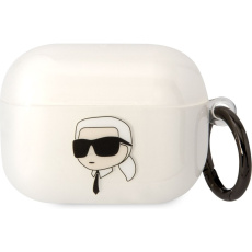 Karl Lagerfeld 3D Logo NFT Karl Head TPU pouzdro Airpods Pro bílé
