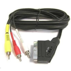 PremiumCord Kabel SCART - 3xCINCH M/M 1.5m in/out přepínač PremiumCord Kabel SCART - 3xCINCH M/M 1.5m in/out přepínač