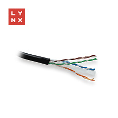 LYNX UTP kabel, Cat6, PE (Fca), celoměděný, venkovní, černý, box 305m LYNX UTP kabel, Cat6, PE (Fca), celoměděný, venkovní, černý, box 305m