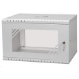 LEXI-Net 19" nástěnný rozvaděč Basic 6U, šířka 520mm, hloubka 350mm, skleněné dveře, bez zad, rozložený, šedý