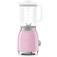 Smeg BLF03PKEU mixér, 800 W, 4 programy, funkce pulse, 18000 RPM, nerezové ostří, Ice crush, 50's Style, růžový