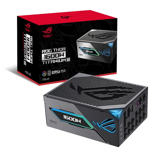 ASUS zdroj ROG THOR 1600W Titanium III, 135mm, Plně modulární, 80 Plus Titanium, ATX 3.1