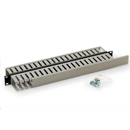 TRITON 19" vyvazovací panel 1U oboustranná plastová lišta, šedá