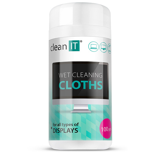 CLEAN IT Vlhčené čisticí utěrky na obrazovky 100 ks CLEAN IT Vlhčené čisticí utěrky na obrazovky 100 ks