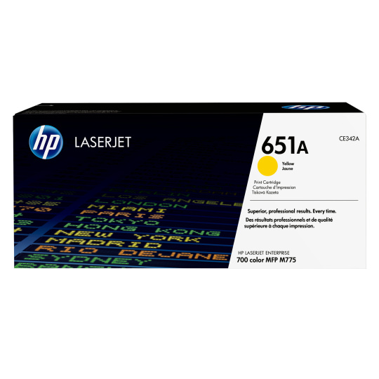 HP 651A Yellow LJ Toner Cart, CE342A (16,000 pages)