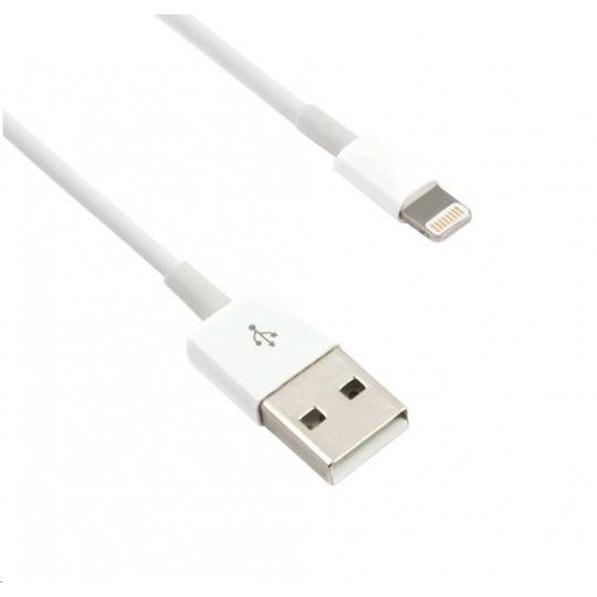 Kabel C-TECH USB 2.0 Lightning (IP5 a vyšší) nabíjecí a synchronizační kabel, 1m, bílý