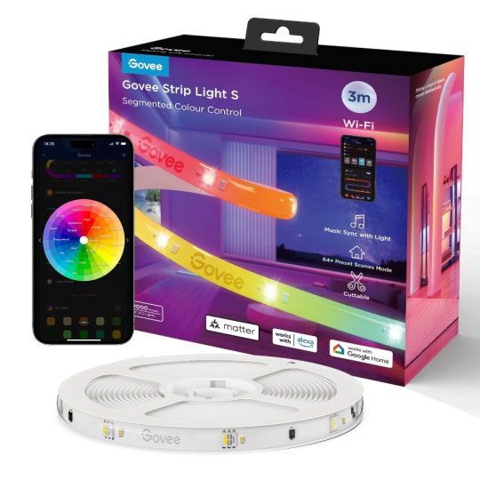 Govee WiFi RGBICW Smart PRO LED pásek 3m MATTER - extra odolný Govee WiFi RGBICW Smart PRO LED pásek 3m MATTER - extra odolný