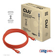 Club3D kabel USB-C, Oboustranný USB-IF Certifikovaný data kabel, PD 240W(48V/5A) EPR M/M 4m