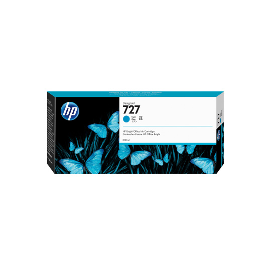 HP 727 300-ml Cyan DesignJet Ink Cartridge