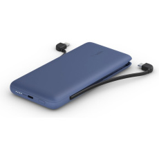 Belkin Boost Charge Plus USB-C PD PowerBanka, 10000mAh, s integrovanými kabely modrá Belkin Boost Charge Plus USB-C PD PowerBanka, 10000mAh, s integrovanými kabely modrá