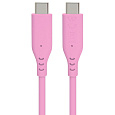 PREMIUMCORD Kabel USB-C na USB-C, 60W, 480Mbps, silikonový, růžový, 1,5m