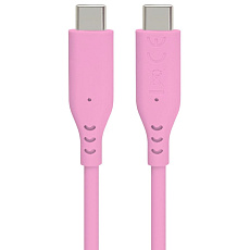 PREMIUMCORD Kabel USB-C na USB-C, 60W, 480Mbps, silikonový, růžový, 1,5m