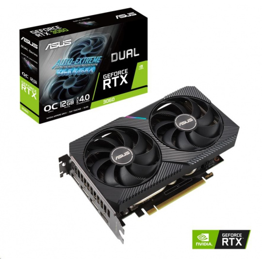 ASUS VGA NVIDIA DUAL-RTX3060-O12G-V2, RTX 3060, 12GB GDDR6, 3xDP, 1xHDMI