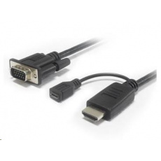 PREMIUMCORD Převodník HDMI na VGA s microUSB napájením PREMIUMCORD Převodník HDMI na VGA s microUSB napájením