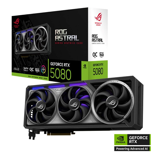 ASUS VGA NVIDIA GeForce RTX 5080 ROG ASTRAL 16GB OC, 16GB GDDR7, 3xDP, 2xHDMI