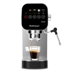 Rohnson espresso, 1360 W, 20 bar, slim design, dotykový ovládací panel, vysokotlaká tryska Rohnson espresso, 1360 W, 20 bar, slim design, dotykový ovládací panel, vysokotlaká tryska