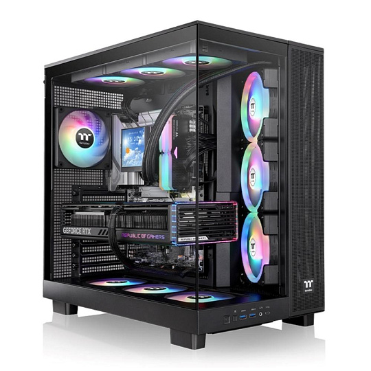 THERMALTAKE Case View 380 XL TG ARGB, ATX, Průhledná bočnice, 4x 120mm ARGB Fan, černá