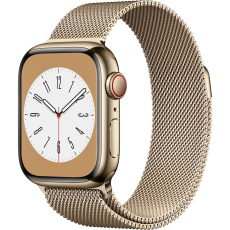 Apple Watch Series 8 Cellular 41mm zlatá ocel se zlatým milánským tahem Apple Watch Series 8 Cellular 41mm zlatá ocel se zlatým milánským tahem