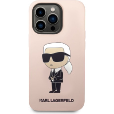 Karl Lagerfeld Liquid Silicone Ikonik NFT kryt iPhone 14 Pro růžový