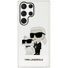 Karl Lagerfeld IML Glitter Karl and Choupette NFT kryt pro Samsung Galaxy S23 Ultra čirý