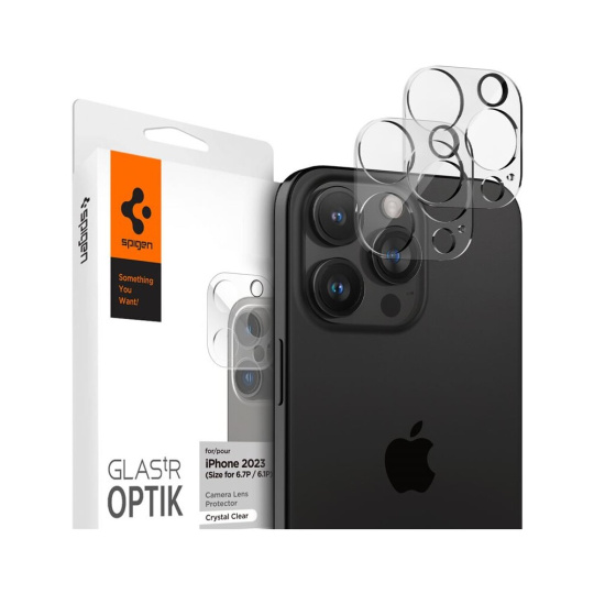 Spigen Glass tR Optik 2 Pack tvrzené sklo na fotoaparát iPhone 15 Pro/15 Pro Max/iPhone 14 Pro/14 Pr